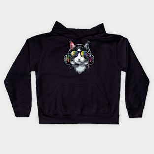 Cat DJ Beats Kids Hoodie